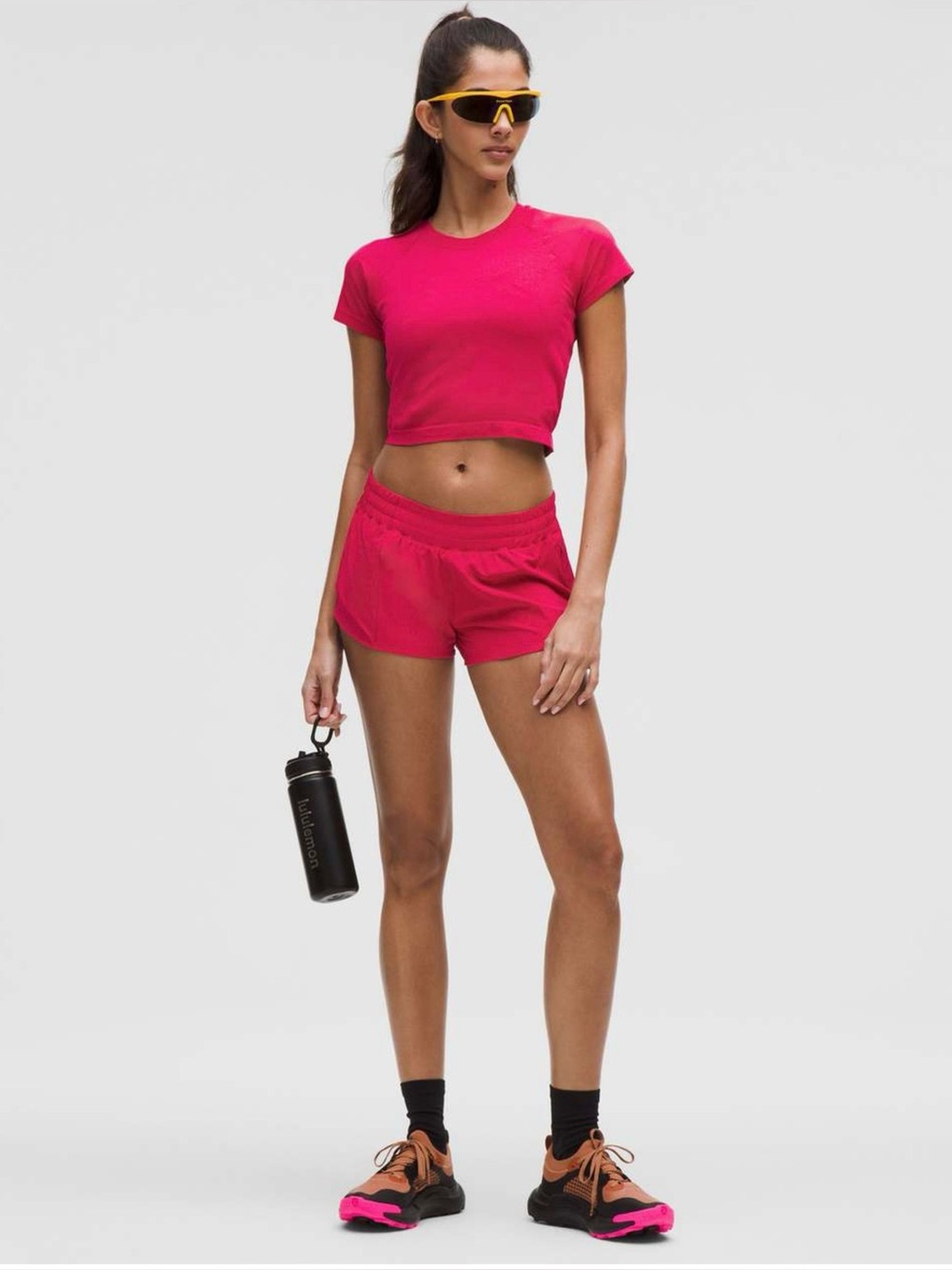 Swiftly Tech 2.0 Cropped Short Sleeve in “Pink Dragonfruit”